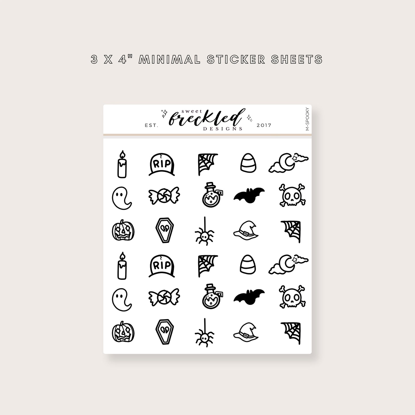 Minimalistic Mini Spooky Halloween Stickers