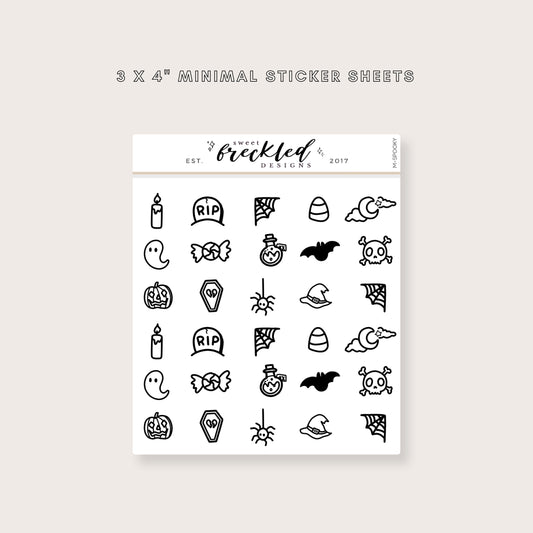 Minimalistic Mini Spooky Halloween Stickers