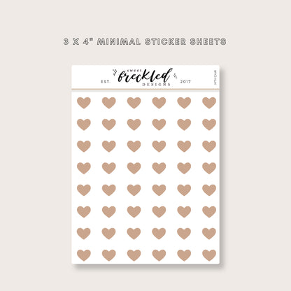 Minimal Mini Heart Transparent Stickers (Multiple Colors Available)