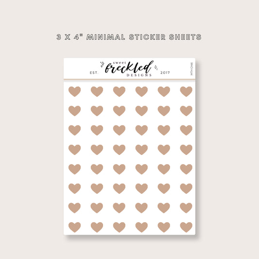 Minimal Mini Heart Transparent Stickers (Multiple Colors Available)