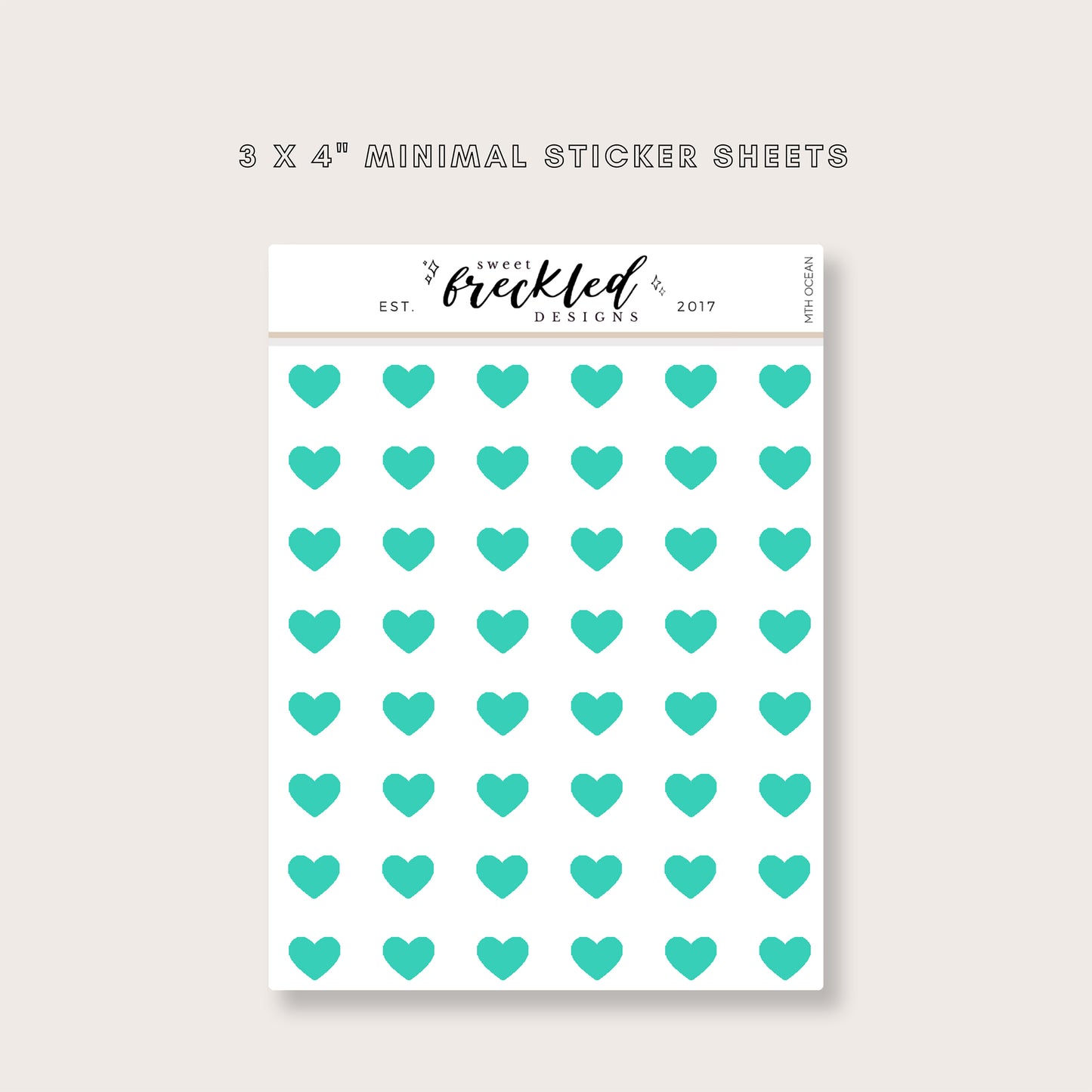 Minimal Mini Heart Transparent Stickers (Multiple Colors Available)