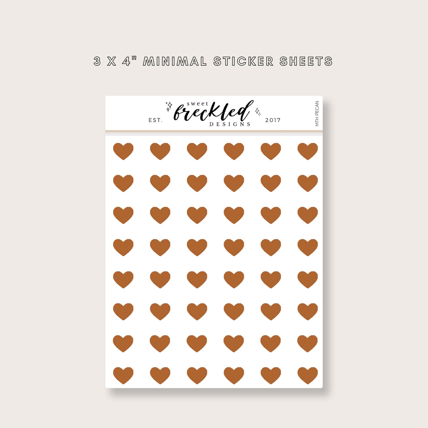 Minimal Mini Heart Transparent Stickers (Multiple Colors Available)