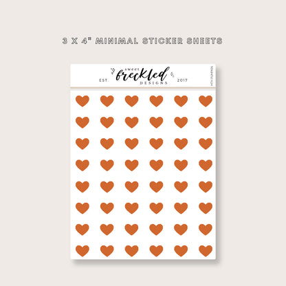 Minimal Mini Heart Transparent Stickers (Multiple Colors Available)