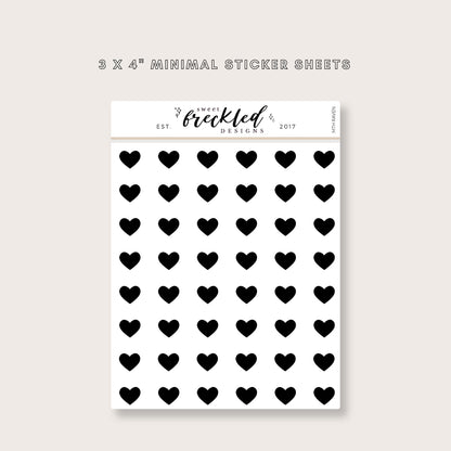 Minimal Mini Heart Transparent Stickers (Multiple Colors Available)