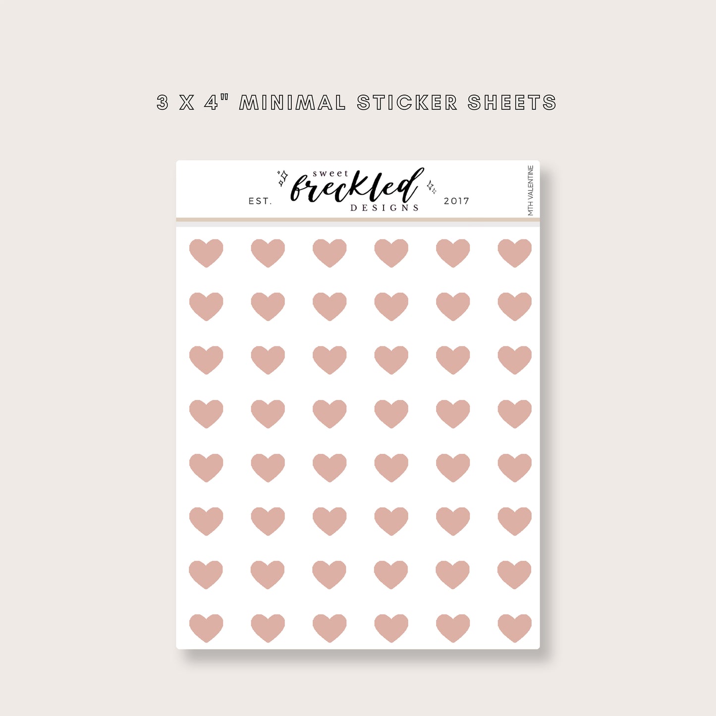 Minimal Mini Heart Transparent Stickers (Multiple Colors Available)