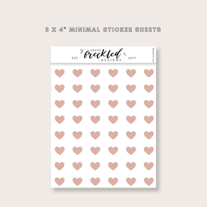 Minimal Mini Heart Transparent Stickers (Multiple Colors Available)