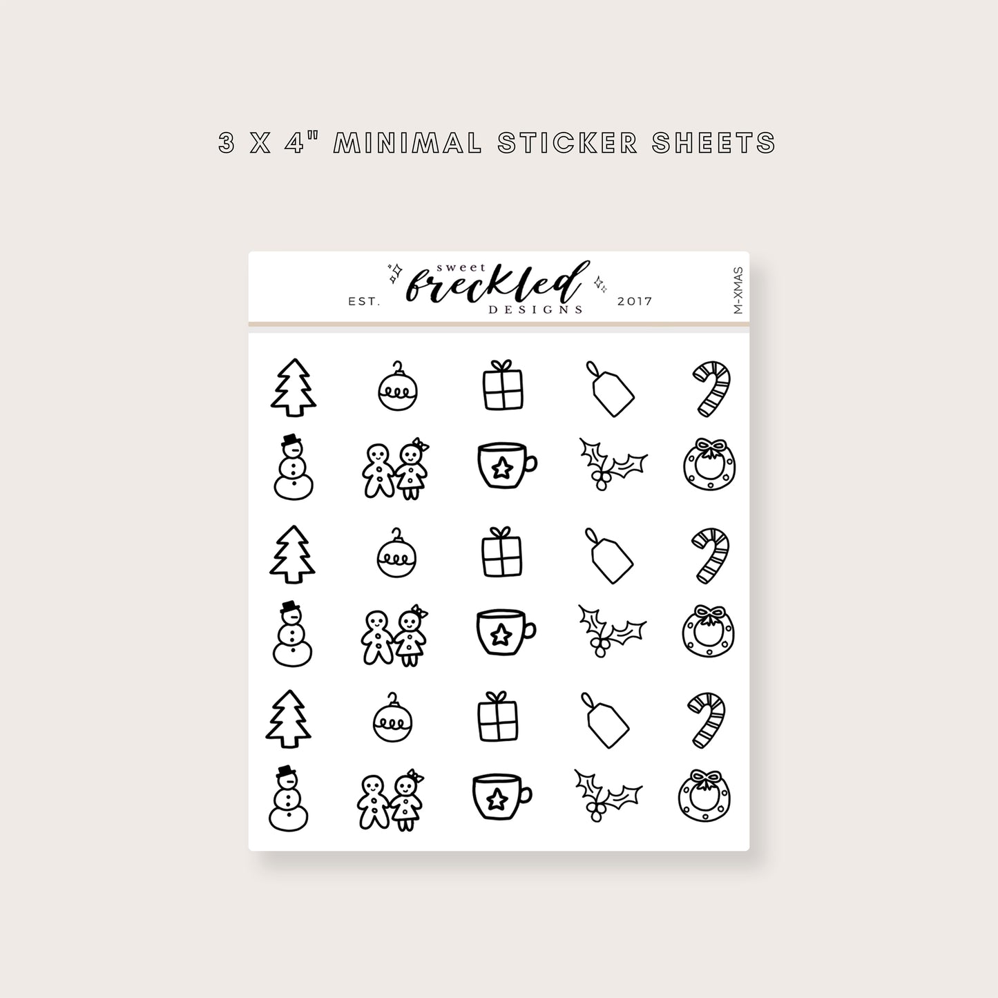 Minimalistic Mini X-Mas Holidays Stickers