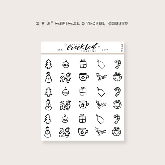 Minimalistic Mini X-Mas Holidays Stickers