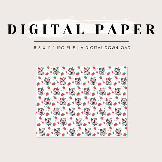 Digital Paper - ACNH Sweet Strawberry Merengue