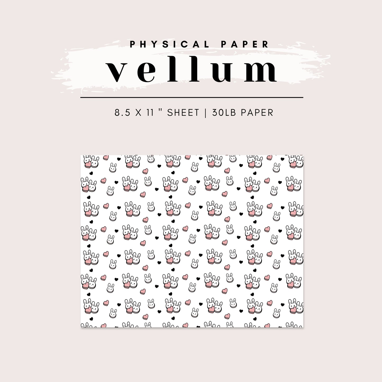 Digital Paper - Latte the Bunny Macaron Hearts