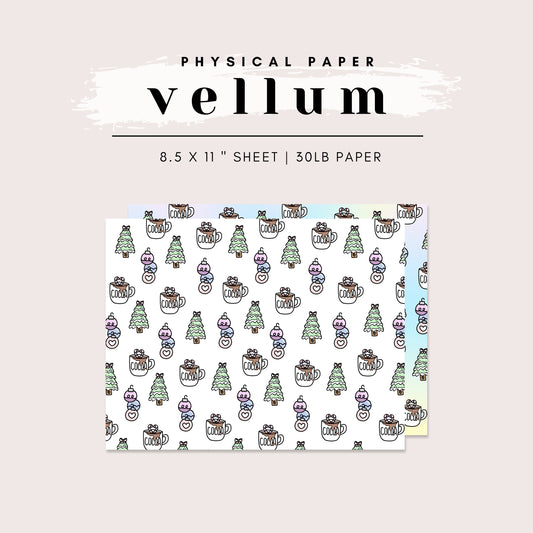 Vellum - Pastel Christmas Doodles (Available in White and Rainbow Ombre)