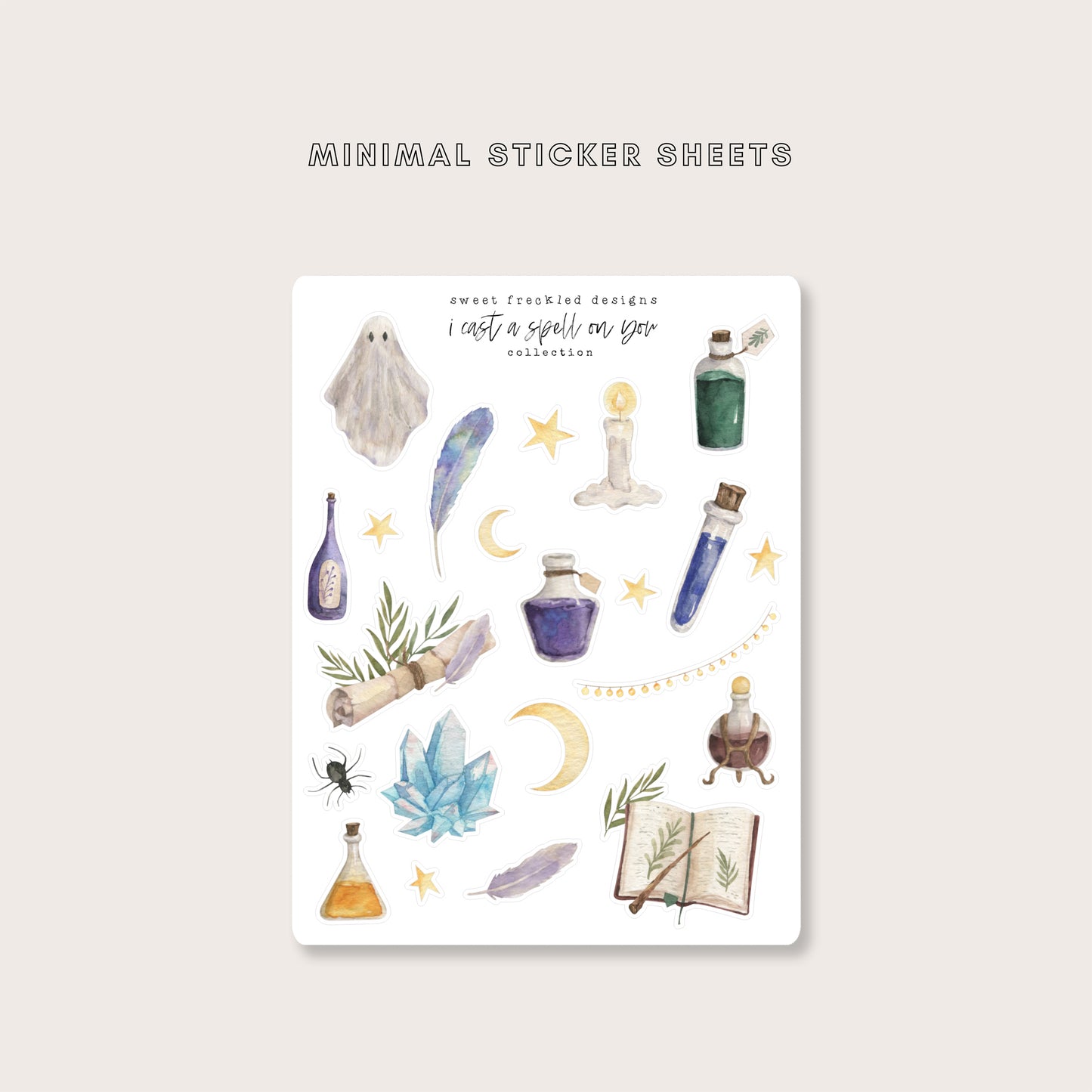 Large Watercolor Deco Sheets: I Cast A Spell On You Spooky